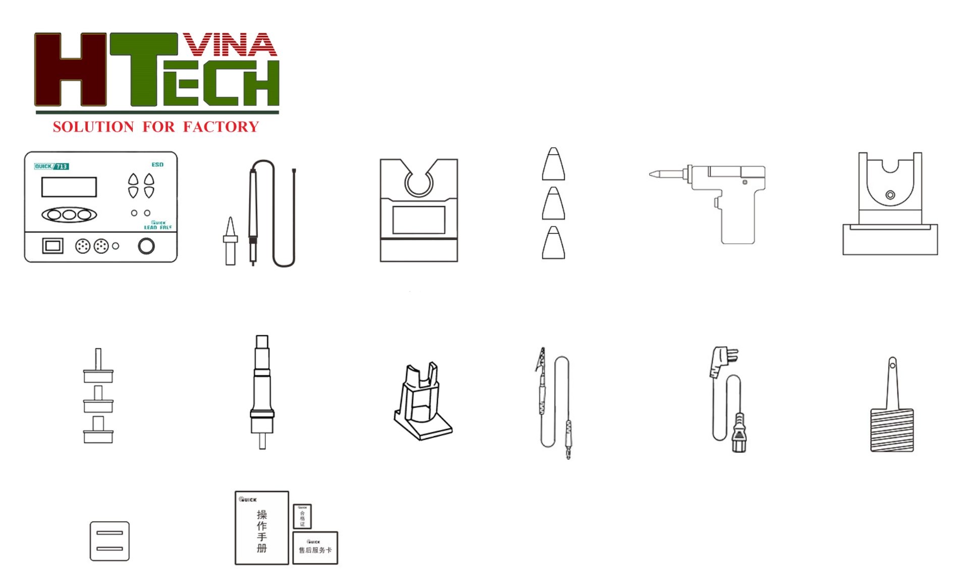 Máy hàn-khò-hút QUICK 713 chính hãng, giá rẻ nhất, hàng sẵn kho.