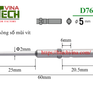 Thông số mũi vặn vít D76+00x2x60