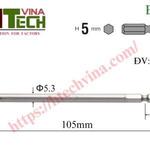 Thông số mũi vặn vít Vessel B34+2x5.3x105H