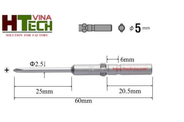 Mũi vặn vít D76+0x2.5x60