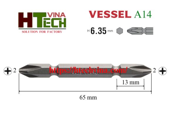 Thông số mũi văn vít Vessel A14+2x65