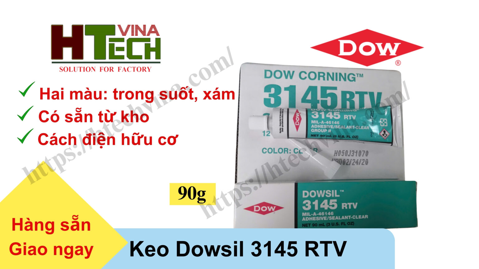 Keo Dowsil 3145 RTV Mil-A-46146, Nhập Khẩu Chính Hãng, Hàng Sẵn