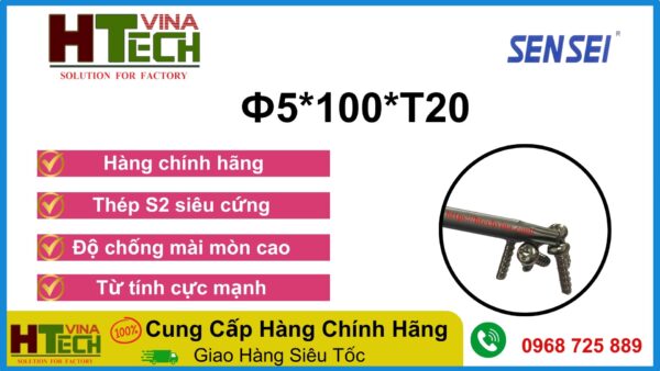 Mũi vít hoa thị Φ5x100xT20