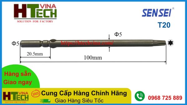 Thông số mũi hoa thị D5x100xT20